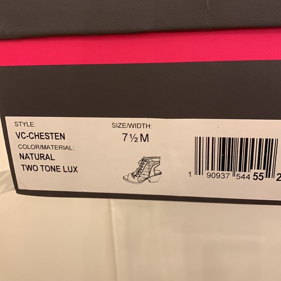 Vince Camuto  natural lace-up caged sandals - Picture 7 of 8